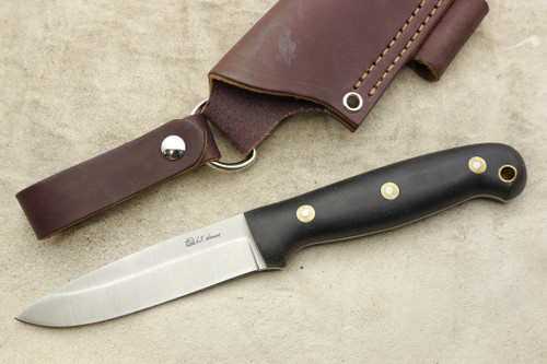 LT Wright Knives GNS - AEB-L Steel - Saber Grind - Black Canvas Micarta - Matte Finish