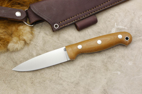LT Wright Knives GNS - CPM 3V Steel - Convex Grind - Natural Canvas Micarta - Aluminum Corby Bolts - Matte Finish
