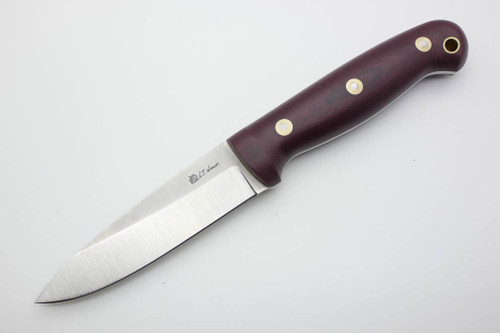 LT Wright Knives GNS - CPM 3V Steel - Saber Grind - Double Red Canvas Micarta Handle - Matte Finish