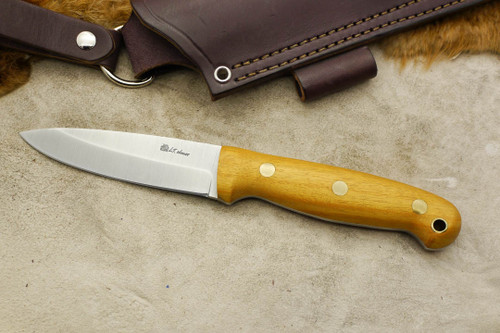 LT Wright Knives GNS - CPM 3V Steel - Saber Grind - Osage Orange - Brass Corby Bolts - 3