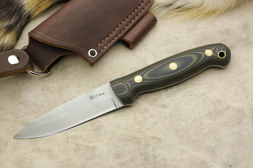 LT Wright Knives GNS - O1 Steel - Saber Grind - Green and Black G10 Handle - Matte Finish
