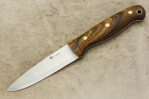 LT Wright Knives GNS - O1 Steel - Scandi Grind - Bocote Handle - Brass Corby Bolts - Matte Finish - 3 / FREE BLACK LINERS!