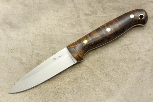 LT Wright Knives GNS - O1 Tool Steel - Saber Grind - Koa Handle - Brass Corby Bolts - Polished Finish / FREE BLACK LINERS! - 2