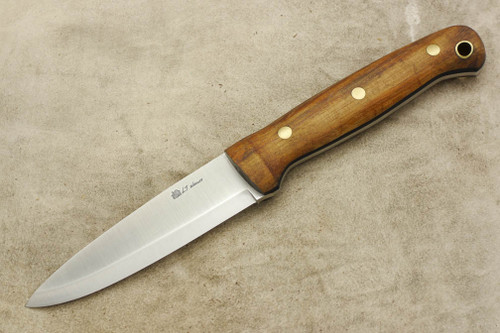 LT Wright Knives GNS - Scandi Grind - Koa Handle - Brass Corby Bolts / FREE Black Liners! - 5
