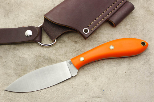 LT Wright Knives Large Northern Hunter - AEB-L Steel - Flat Grind - Orange G10 - Matte Finish