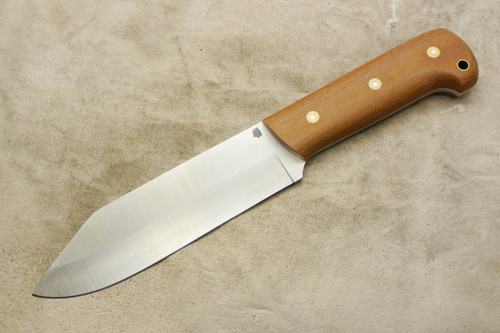 LT Wright Knives Lumberjack - Saber Grind - Natural Canvas Micarta - Matte Finish