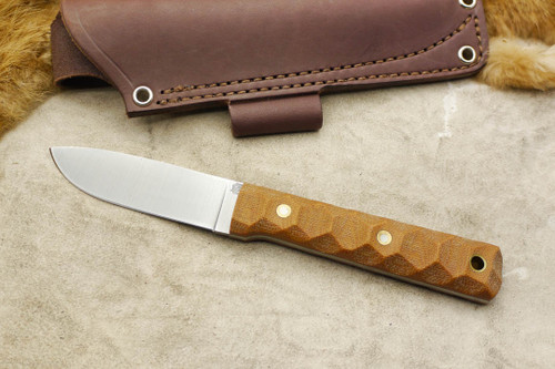 LT Wright Knives Maverick Scout - Flat Grind - Natural Canvas Micarta - Mountain Texture