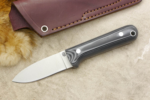 LT Wright Knives Next Gen - Flat Grind - Gray and Black G10 - Aluminum Corby Bolts - Matte Finish