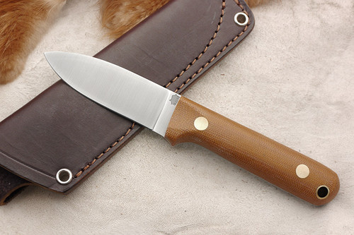 LT Wright Knives Next Gen - Flat Grind - Natural Canvas Micarta - Matte Finish
