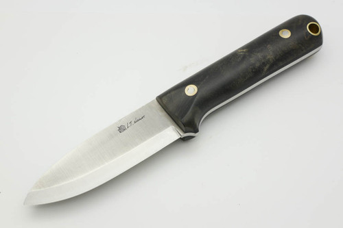 LT Wright Knives Next Gen - Scandi Grind - 3V Steel - Buckeye Burl - Matte Finish - FREE Black Liners! - 1