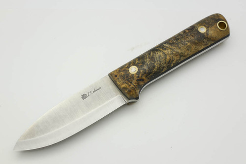 LT Wright Knives Next Gen - Scandi Grind - 3V Steel - Buckeye Burl - Matte Finish - FREE Black Liners! - 2