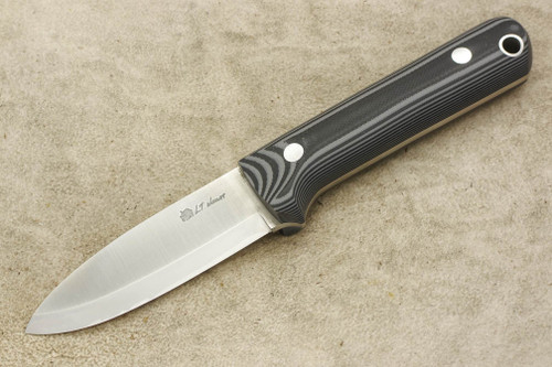 LT Wright Knives Next Gen - Scandi Grind - A2 Steel - Gray and Black G10 Handle - Aluminum Corby Bolts - Matte Finish