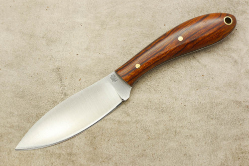 LT Wright Knives Small Northern Hunter - AEB-L Steel - Convex Grind - Desert Ironwood - Brass Pins - 2