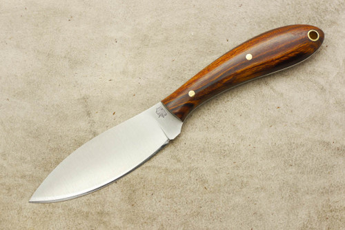 LT Wright Knives Small Northern Hunter - AEB-L Steel - Convex Grind - Desert Ironwood - Brass Pins - 3