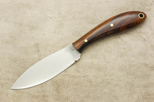 LT Wright Knives Small Northern Hunter - AEB-L Steel - Convex Grind - Desert Ironwood - Brass Pins - 4