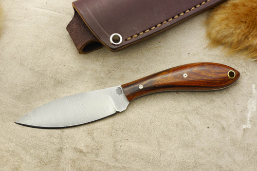 LT Wright Knives Small Northern Hunter - AEB-L Steel - Convex Grind - Desert Ironwood - Mosaic Pins - 4