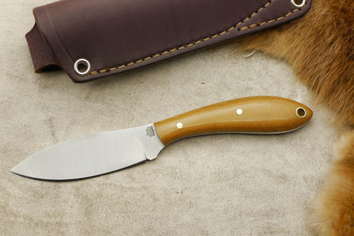 LT Wright Knives Small Northern Hunter - AEB-L Steel - Convex Grind - Natural Canvas Micarta - Polished Finish