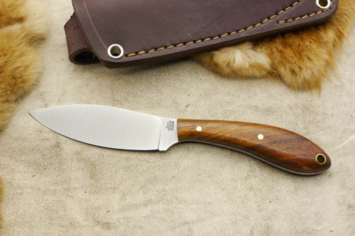 LT Wright Knives Small Northern Hunter - AEB-L Steel - Flat Grind - Desert Ironwood - Black Liners - 5