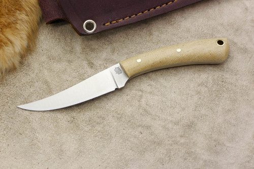 LT Wright Knives Small Swoop - Flat Grind - Snakeskin Micarta Handle - Matte Finish