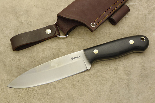 LT Wright Knives Sospes - Saber Grind - Black Canvas Micarta - Matte Finish
