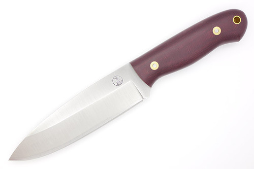 LT Wright Knives Sospes - Saber Grind - Double Red Canvas Micarta - Matte Finish