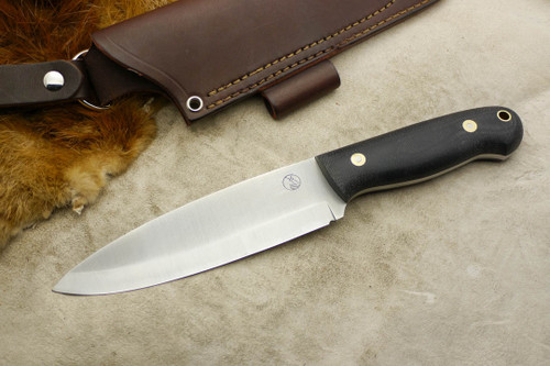 LT Wright Knives Sospes - Scandi Grind - Black Canvas Micarta - Matte Finish