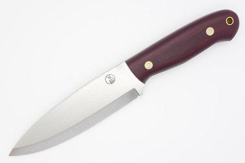 LT Wright Knives Sospes - Scandi Grind - Double Red Canvas Micarta - Matte Finish