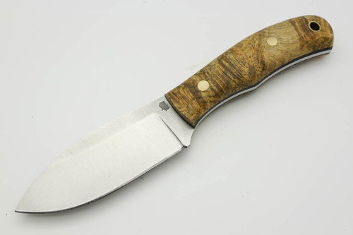 LT Wright Knives Woodland Pro 4.0 - A2 Steel - Saber Grind - Buckeye Burl - Matte Finish / FREE Black Liners! - 1