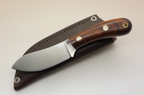 LT Wright Knives: Camp MUK (Flat Grind) Fixed Blade Knife w/ Desert Ironwood Handle With Black Liners - 2