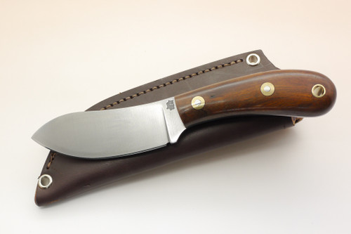 LT Wright Knives: Camp MUK (Flat Grind) Fixed Blade Knife w/ Desert Ironwood Handle With Black Liners - 5