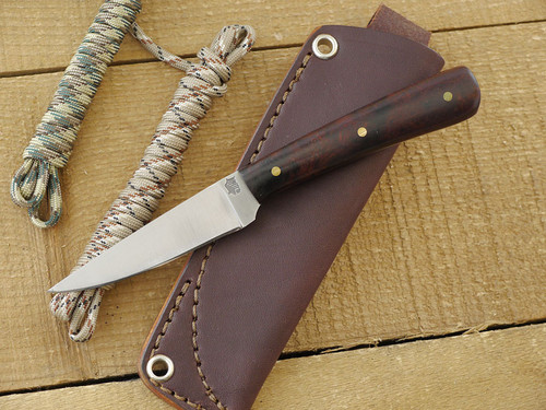 LT Wright Knives: Coyote (Flat Grind) Fixed Blade Knife w/ Desert Ironwood Handle - 7