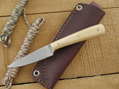 LT Wright Knives: Coyote (Flat Grind) Fixed Blade Knife w/ Snakeskin Resiten Handle