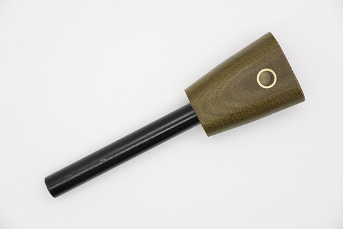 LT Wright Knives: Firesteel w/ Green Canvas Micarta Handle - Orange Liner - Matte Finish