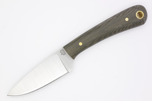 LT Wright Knives Frontier Valley - A2 Steel - Flat Grind - Green Canvas Micarta Handle  - Matte Finish
