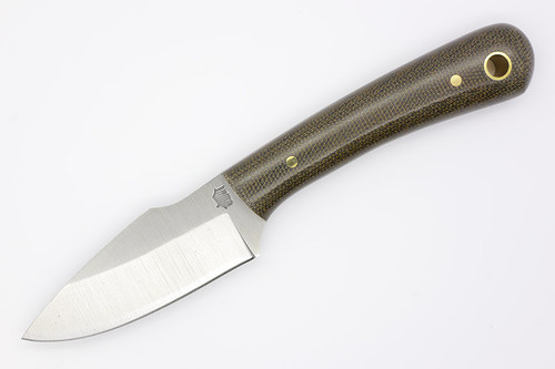 LT Wright Knives Great Plainsman D2 Steel - Saber Grind - Green Canvas Micarta Handle - Polished