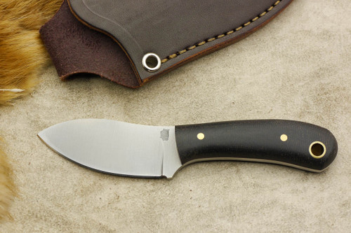 LT Wright Knives: Lil Muk - Convex Grind - O1 Steel - Black Canvas Micarta - Matte Finish