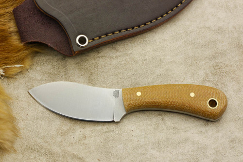 LT Wright Knives: Lil Muk - Convex Grind - O1 Steel - Natural Canvas Micarta - Matte Finish