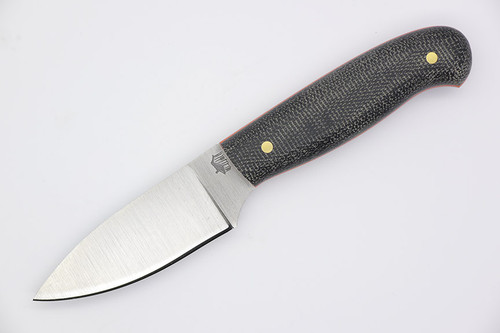 LT Wright Knives Patriot - A2 Steel - Flat Grind - Black Canvas Micarta Handle - Orange Liners