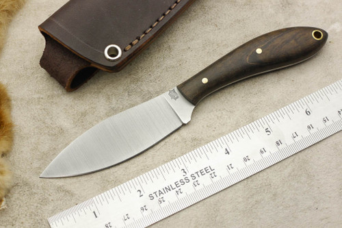 LT Wright Knives: Small Northern Hunter (AEB-L Steel) Flat Grind Fixed Blade Knife w/ Dark Maple Handle - 3