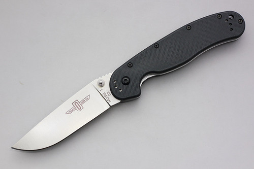 Ontario RAT Model 1 Folding Knife - 3.625" D2 Steel Satin Finish Blade - Black Nylon Handle - 8867