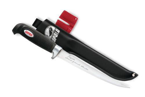 Rapala: 7 1/2" Blade Soft Grip Fillet Knife With Leatherette Belt Sheath & Sharpener
