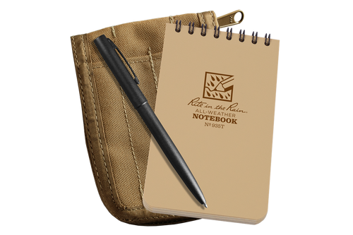 Rite In The Rain - 3" X 5" - Pen, Notebook, Cover All Weather Survival Kit - Tan Notebook / Tan Cover
