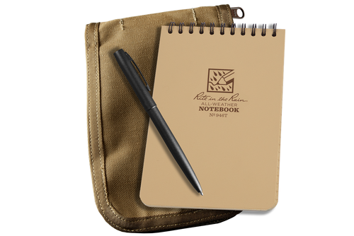 Rite In The Rain - 4" X 6" - Pen, Notebook, Cover All Weather Survival Kit - Tan Notebook / Tan Cover