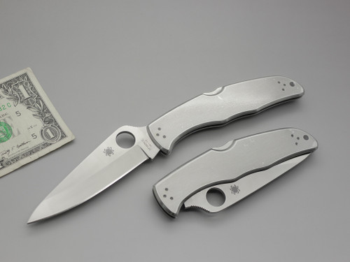 Spyderco Knives: Endura 4 (Hollow Grind) Folding Pocket Knife w/ Brushed Stainless Steel Handle