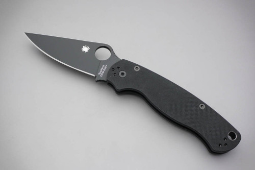 Spyderco: Para Military 2 Black Blade Pocket Knife w/ Black G10 Handle