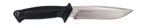 Steel Will Knives Argonaut 810 Fixed Blade - Black Thermoplastic Rubber (TPR) Handle - Drop Point Blade - Satin 6.02" Blade