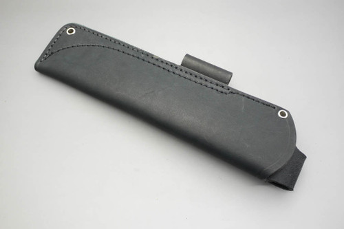 TKC: #W ESEE-6 / RAT-7 Pouch Style Leather HIP Sheath Black, RH, Firesteel Loop