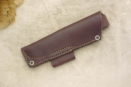 TKC: #E Pouch Style Leather HIP Sheath Brown, LH, Firesteel Loop