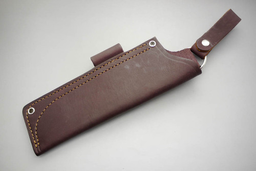 TKC: #U ESEE-5 / RAT-5 / FB-5.5 Pouch Style Leather DANGLER Sheath Brown, RH, Firesteel Loop