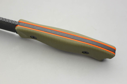 TKC: G10 Handle for Becker BK15, 16, 17, 18 - Ranger Green w/ Orange Liner